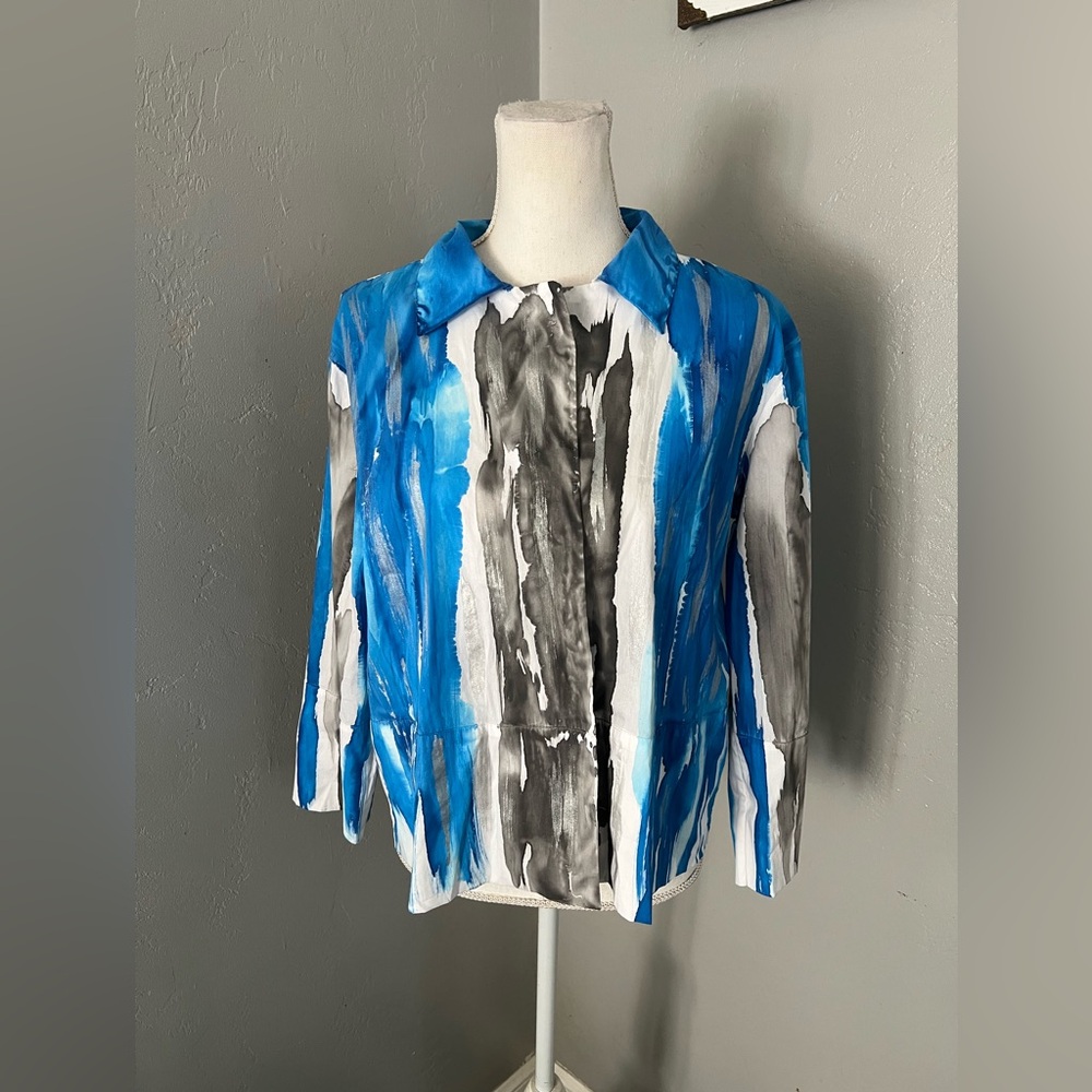melarosa italy hand painted Blue and Gray Abstract size M